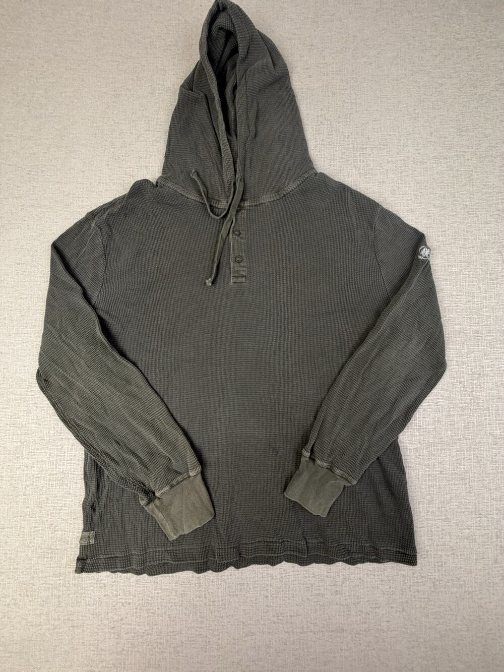 Polo Ralph Lauren Denim & Supply Hoodie Mens L Gray Waffle Knit OKC Golf Club